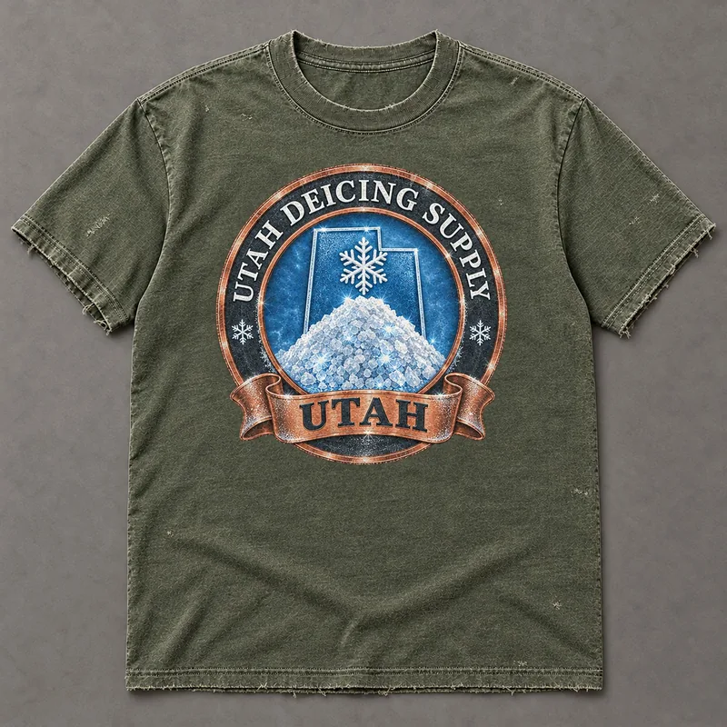 Utah Deicing Supply tee with state badge